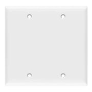 2-Gang Blank Wall Plate, White - Bees Lighting