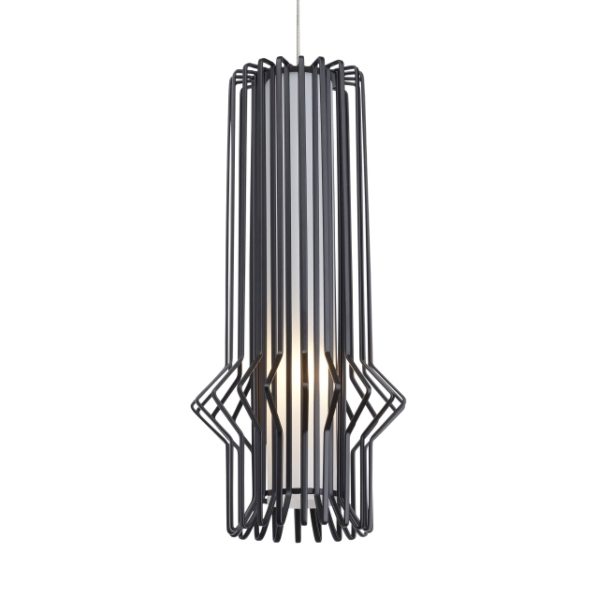 Syrma Freejack LED Pendant, Black / Satin Nickel Finish - Bees Lighting