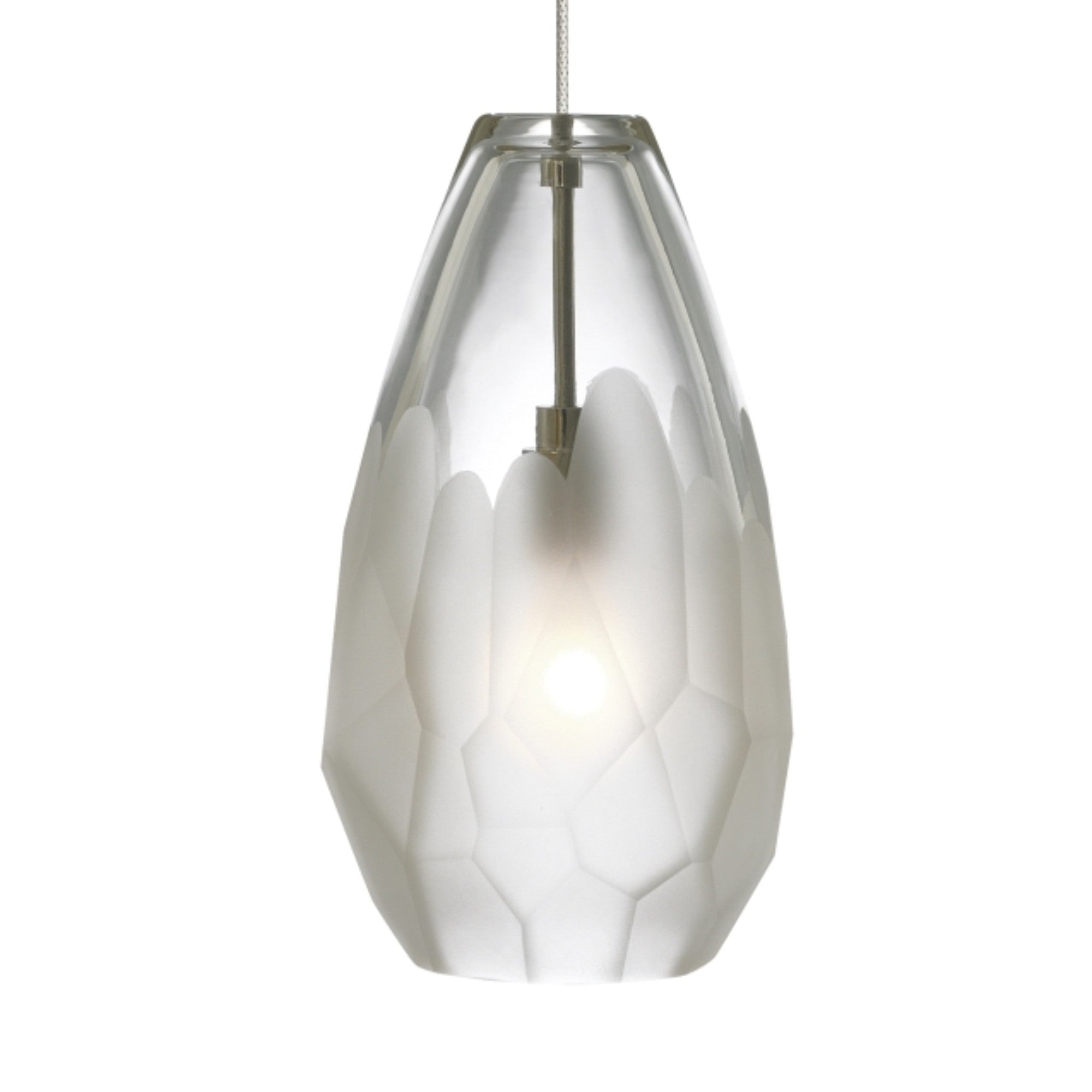 Briolette Monopoint LED Pendant, Satin Nickel Finish - Bees Lighting