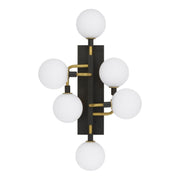 Viaggio 27" 6-Light Wall Sconce, Opal & Brass Finish - Bees Lighting