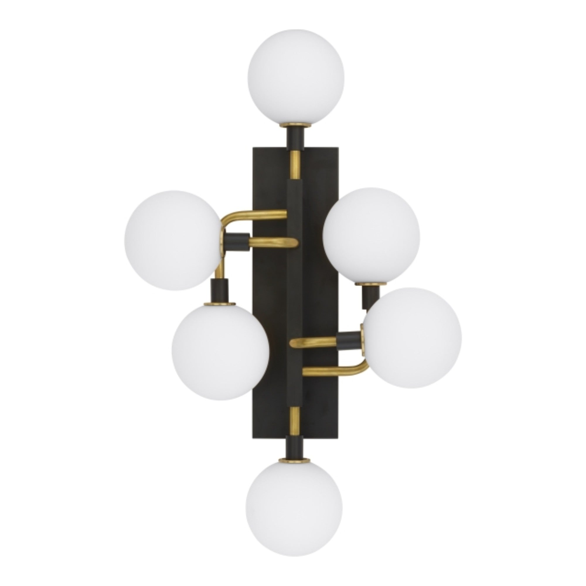 Viaggio 27" 6-Light Wall Sconce, Opal & Brass Finish - Bees Lighting