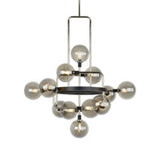 Viaggio 30" 12-Light Chandelier, Smoke & Polished Nickel Finish - Bees Lighting