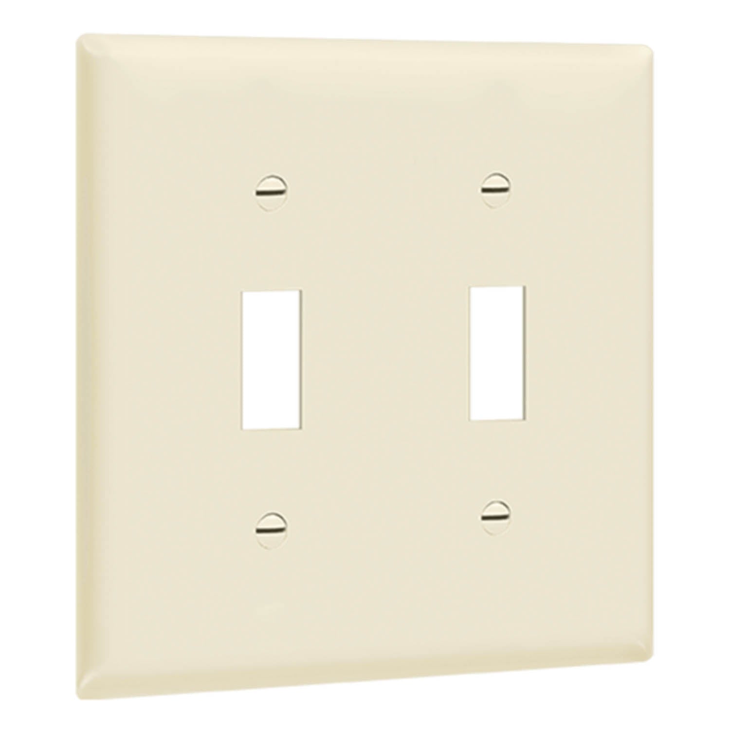 2-Gang Toggle Wall Plate, Light Almond - Bees Lighting