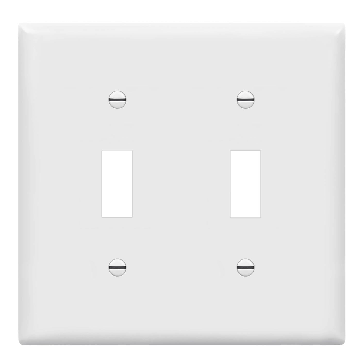 2-Gang Toggle Wall Plate, White - Bees Lighting