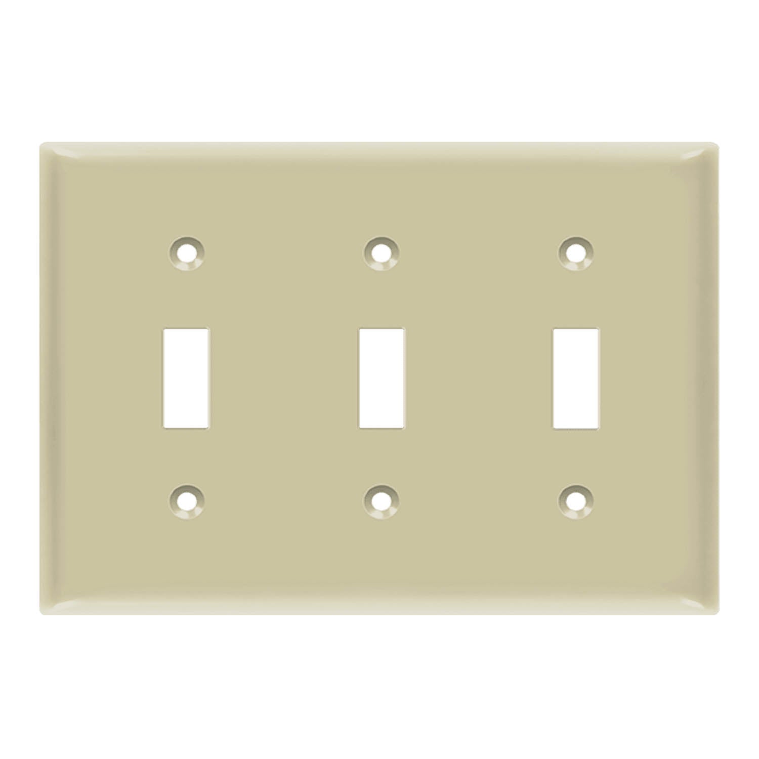 3-Gang Toggle Wall Plate, Ivory - Bees Lighting