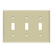 3-Gang Toggle Wall Plate, Ivory - Bees Lighting