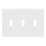 3-Gang Toggle Wall Plate, White - Bees Lighting
