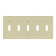 5-Gang Toggle Wall Plate, Ivory - Bees Lighting