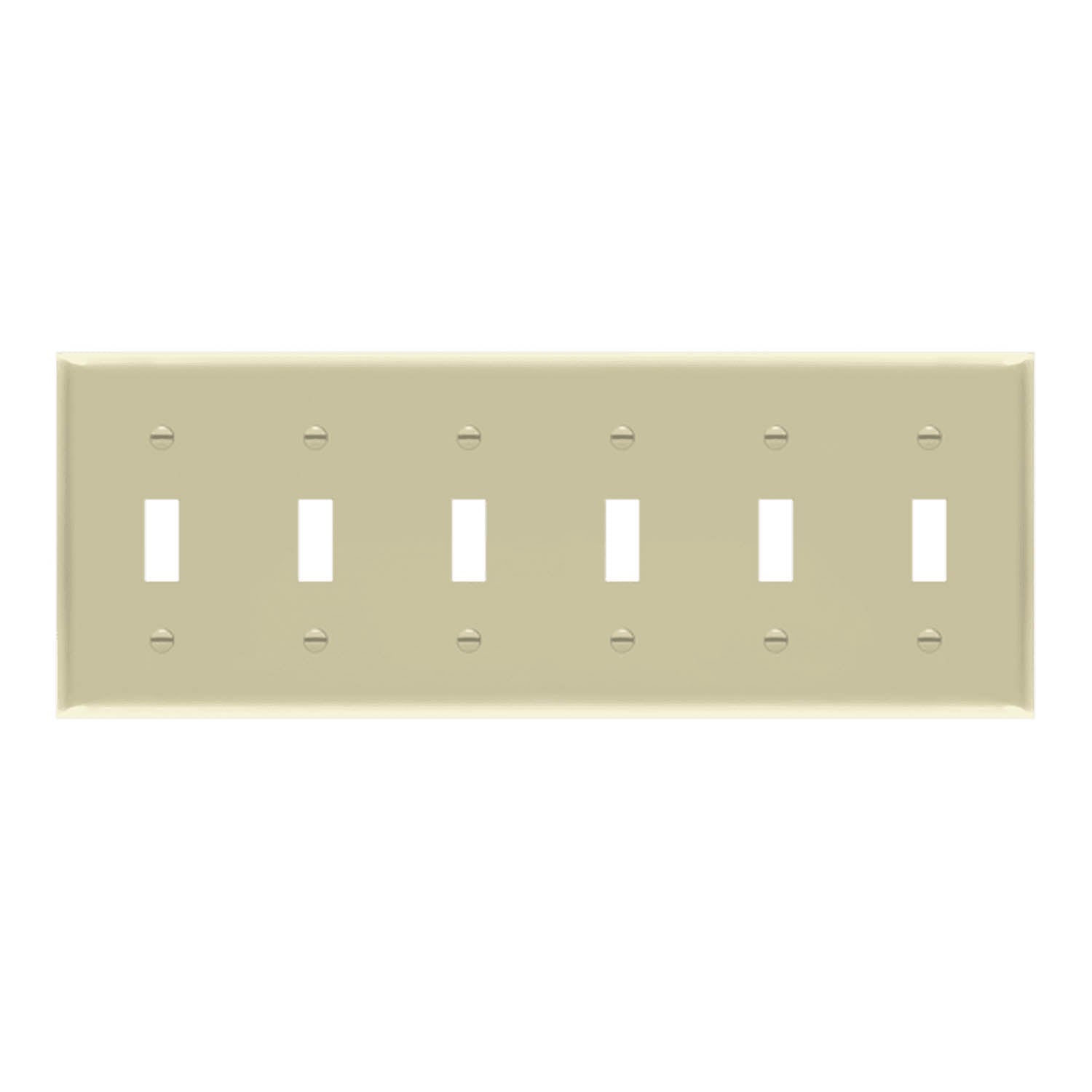 6-Gang Toggle Wall Plate, Ivory - Bees Lighting