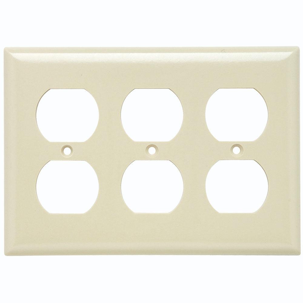 3-Gang Duplex Outlet Wall Plate Ivory - Bees Lighting
