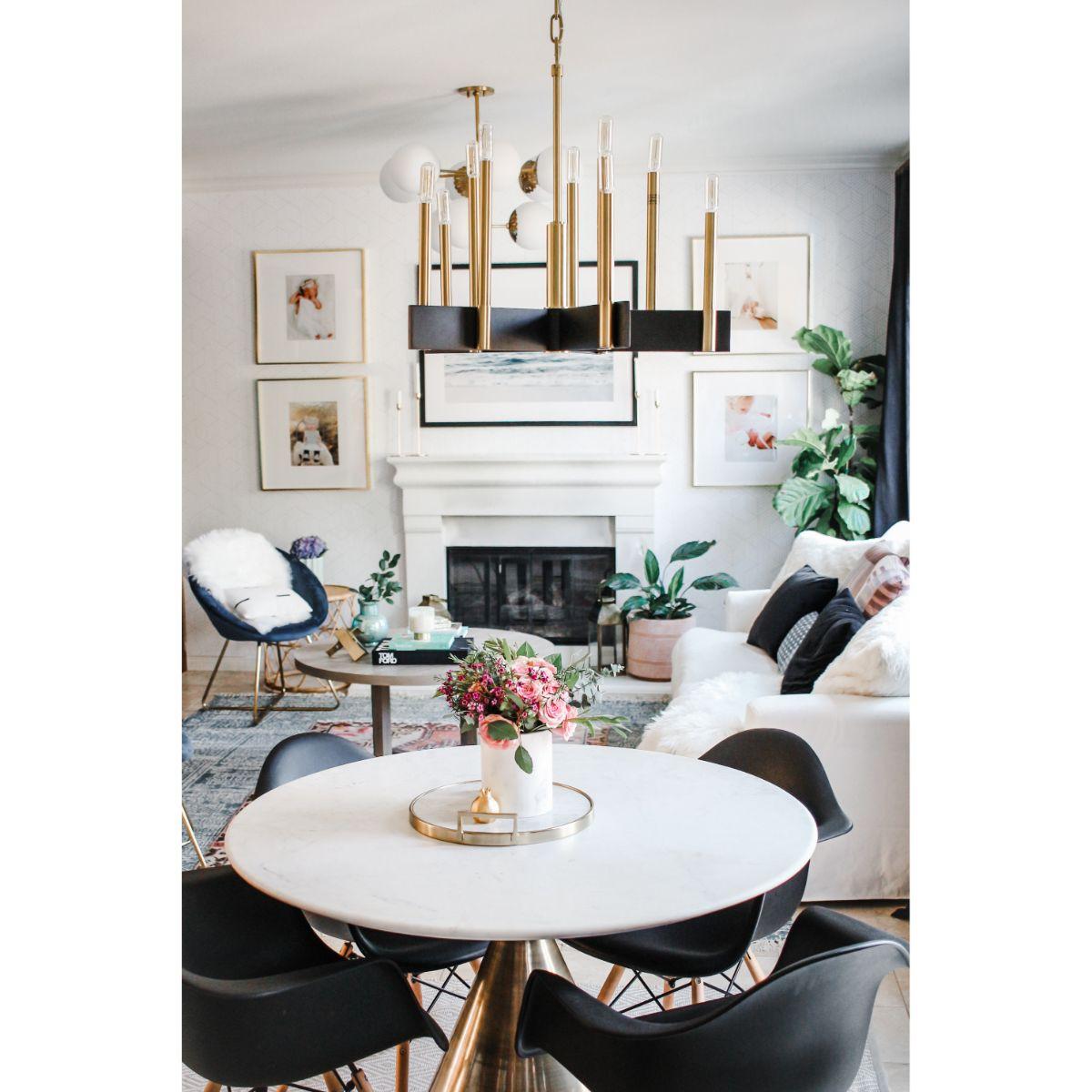 Abrams 10 Lights Chandelier Brass finish - Bees Lighting