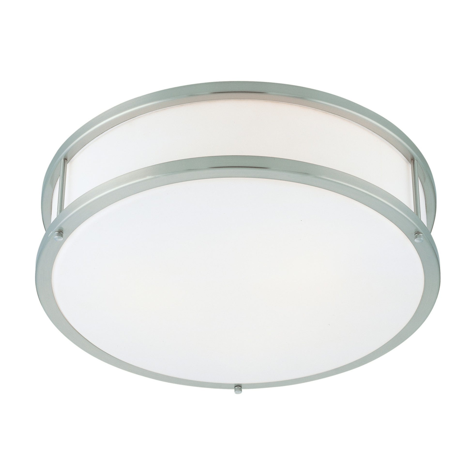 Conga 16" LED Flush Mount, Brushed Steel Finish - Bees Lighting