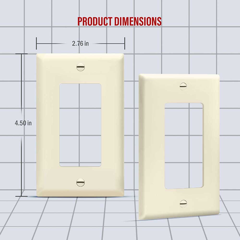 1-Gang Decorator Rocker Wall Plate, Light Almond - Bees Lighting