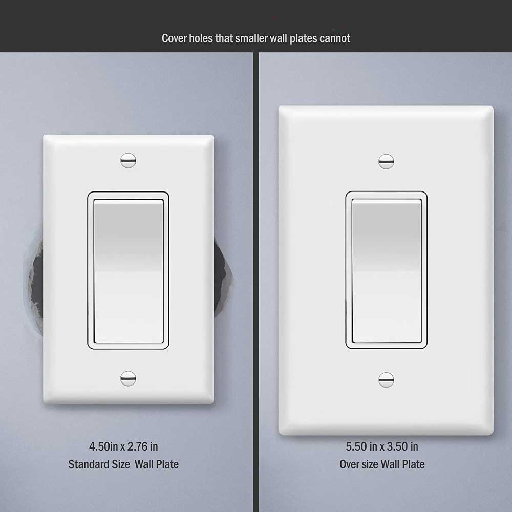 1-Gang Over-Sized Decorator Rocker Wall Plate White - Bees Lighting