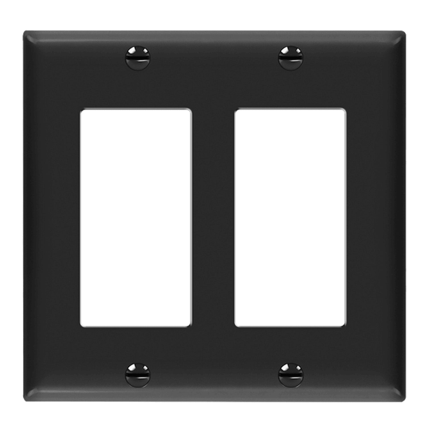2-Gang Decorator Rocker Wall Plate, Black - Bees Lighting