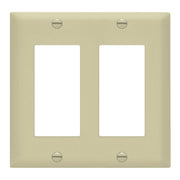 2-Gang Decorator Rocker Wall Plate, Ivory - Bees Lighting