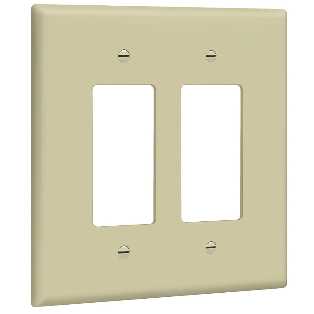 2-Gang Oversized Decorator Rocker Wall Plate, Ivory - Bees Lighting