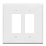2-Gang Oversized Decorator Rocker Wall Plate, White - Bees Lighting
