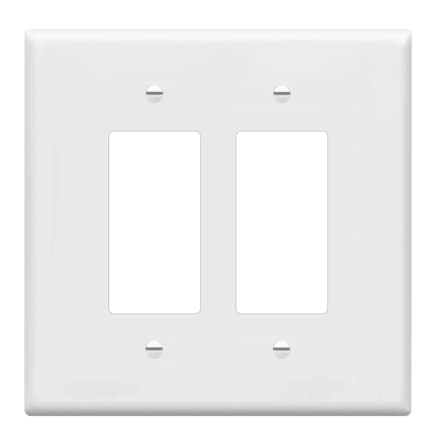 2-Gang Oversized Decorator Rocker Wall Plate, White - Bees Lighting