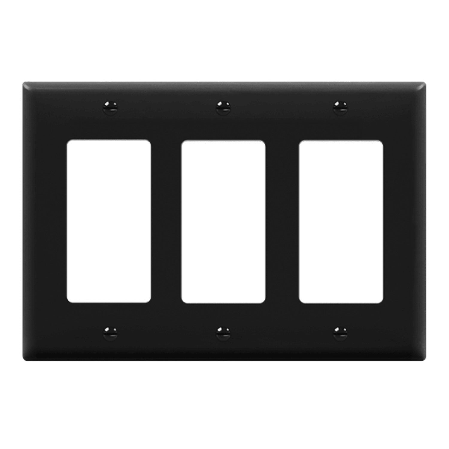3-Gang Decorator Rocker Wall Plate, Black - Bees Lighting