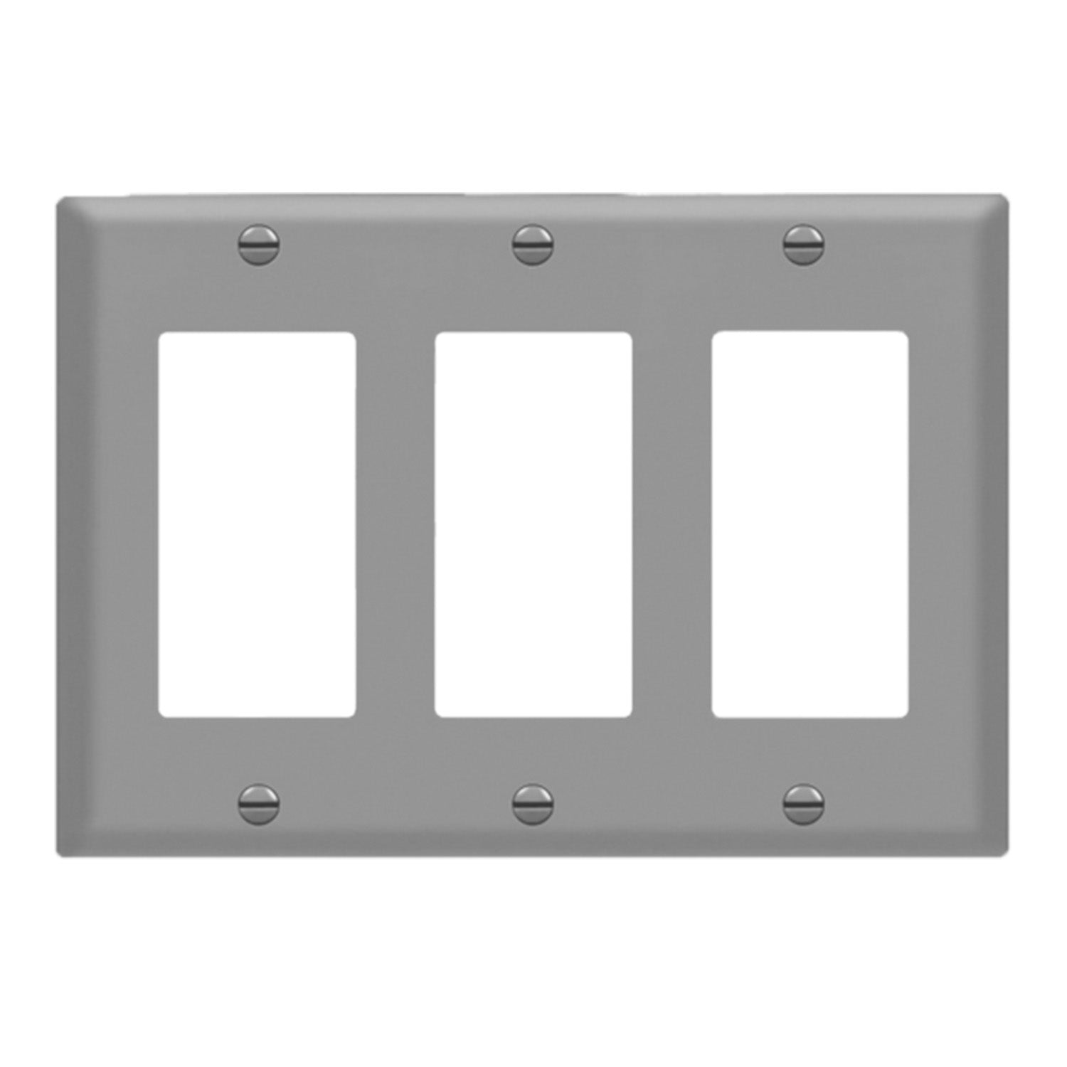 3-Gang Decorator Rocker Wall Plate, Gray - Bees Lighting