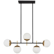 Alluria 36" 5-Light Island Light, Weathered Black & Autumn Gold Finish - Bees Lighting