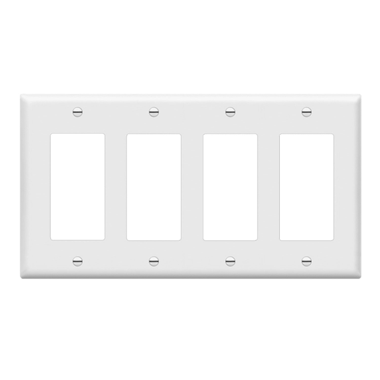 4-Gang Decorator Rocker Wall Plate, White - Bees Lighting