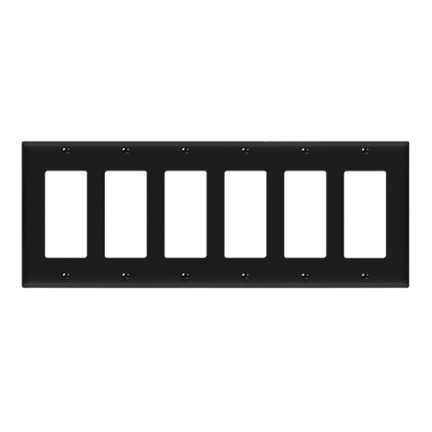 6-Gang Decorator Rocker Wall Plate, Black - Bees Lighting