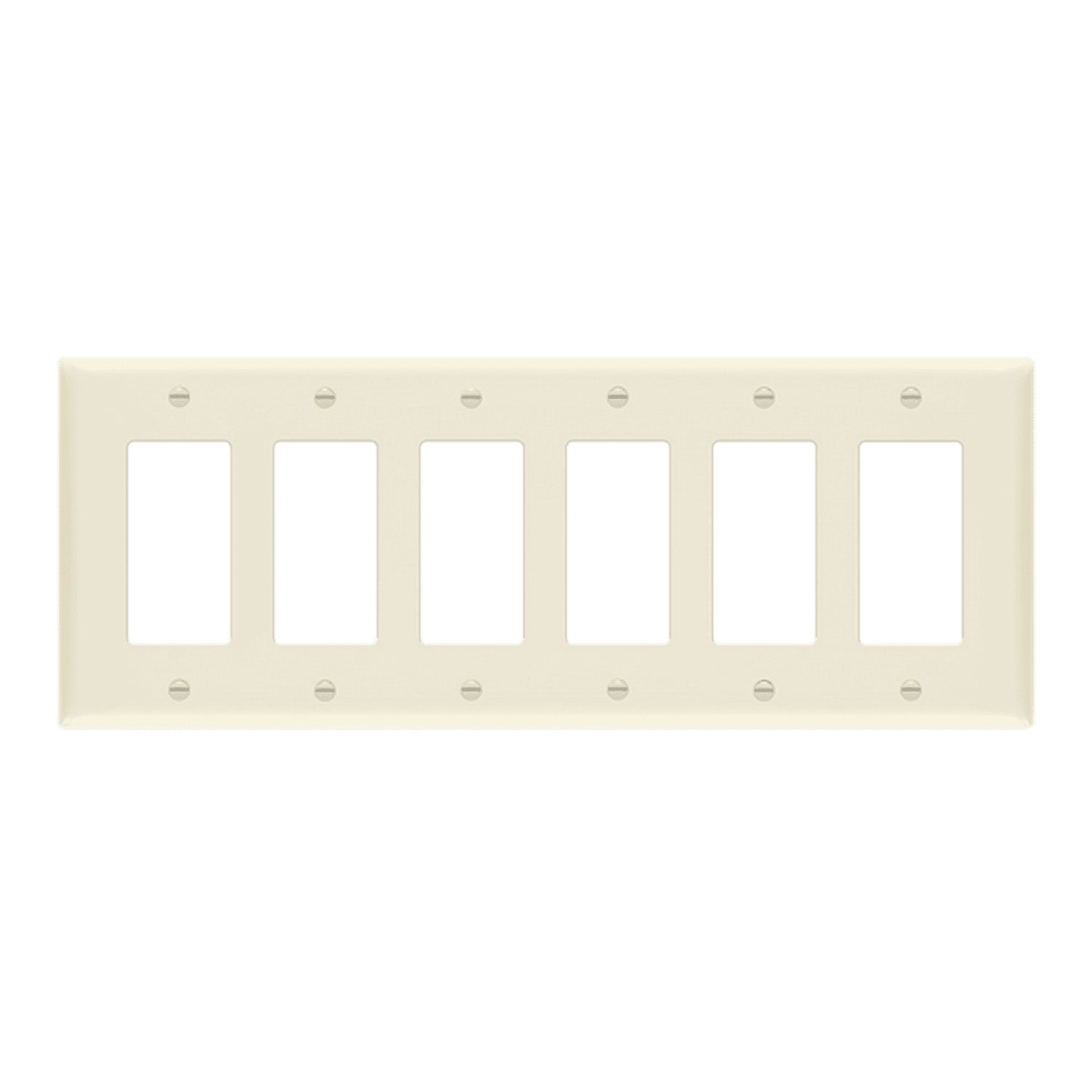 6-Gang Decorator Rocker Wall Plate, Light Almond - Bees Lighting
