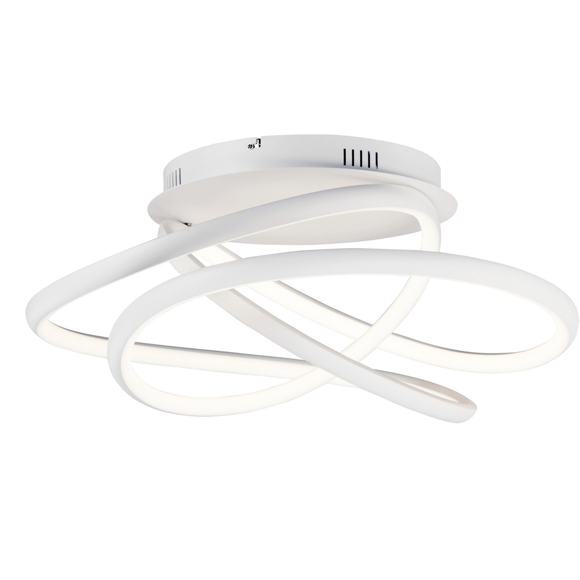 Twisted 25" LED Flush Mount, Matte White Finish - Bees Lighting