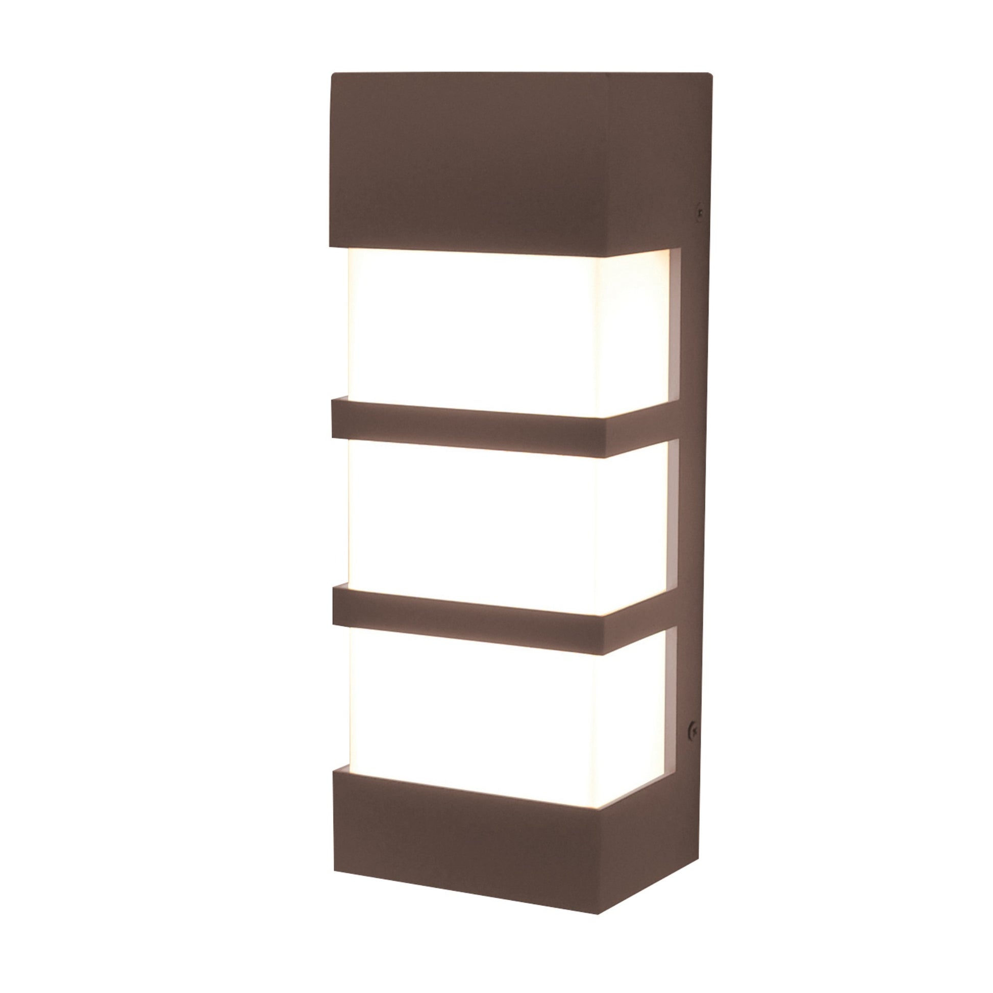 State 12" LED Outdoor Wall Sconce, Textured Bronze Finish - Bees Lighting