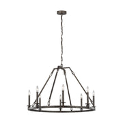 Landen 34" 8-Light Medium Chandelier, Smith Steel Finish - Bees Lighting