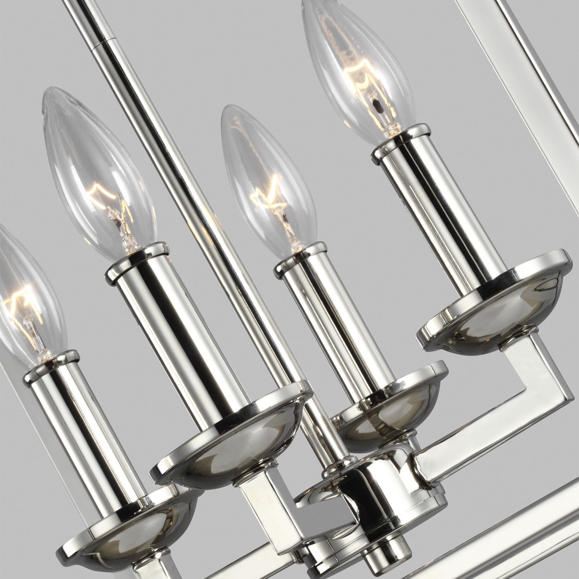 Woodruff 16" 4-Light Hanging Lantern, Polished Nickel Finish - Bees Lighting