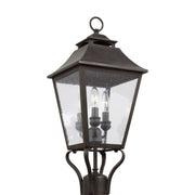 Galena 23" 3-Light Small Post Lantern, Sable Finish - Bees Lighting