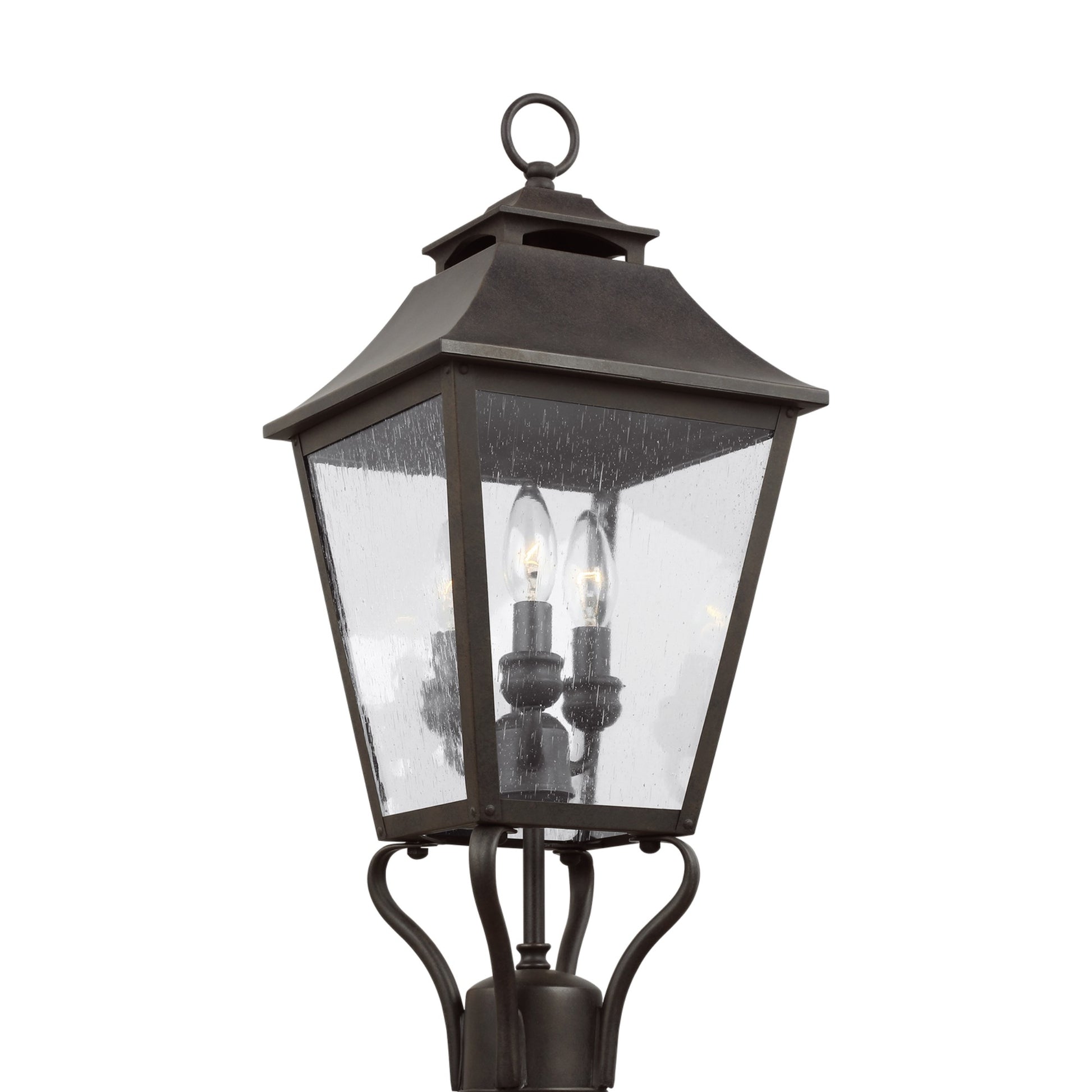 Galena 23" 3-Light Small Post Lantern, Sable Finish - Bees Lighting
