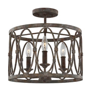 Patrice 14 in. Semi Flush Mount Light Gray finish - Bees Lighting