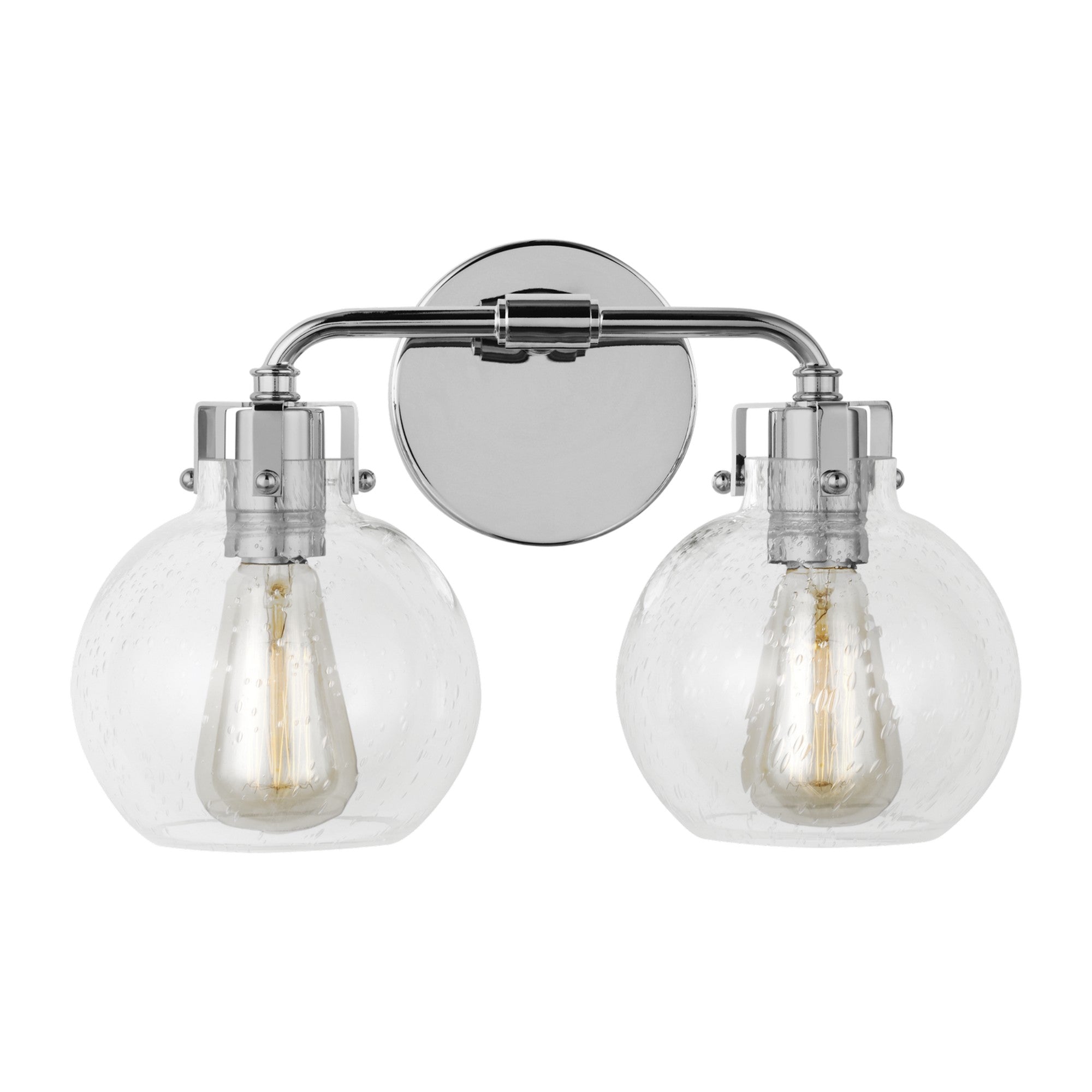 Clara 15" 2-Light Bathroom Vanity, Chrome Finish