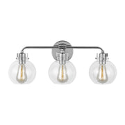 Clara 24" 3-Light Bathroom Vanity, Chrome Finish - Bees Lighting