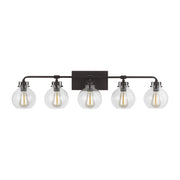Clara 40" 5-Light Bathroom Vanity, Oil Rubbed Bronze Finish - Bees Lighting