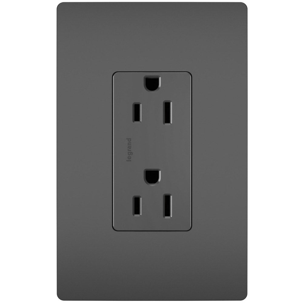 radiant 15A Duplex Outlet, Black - Bees Lighting
