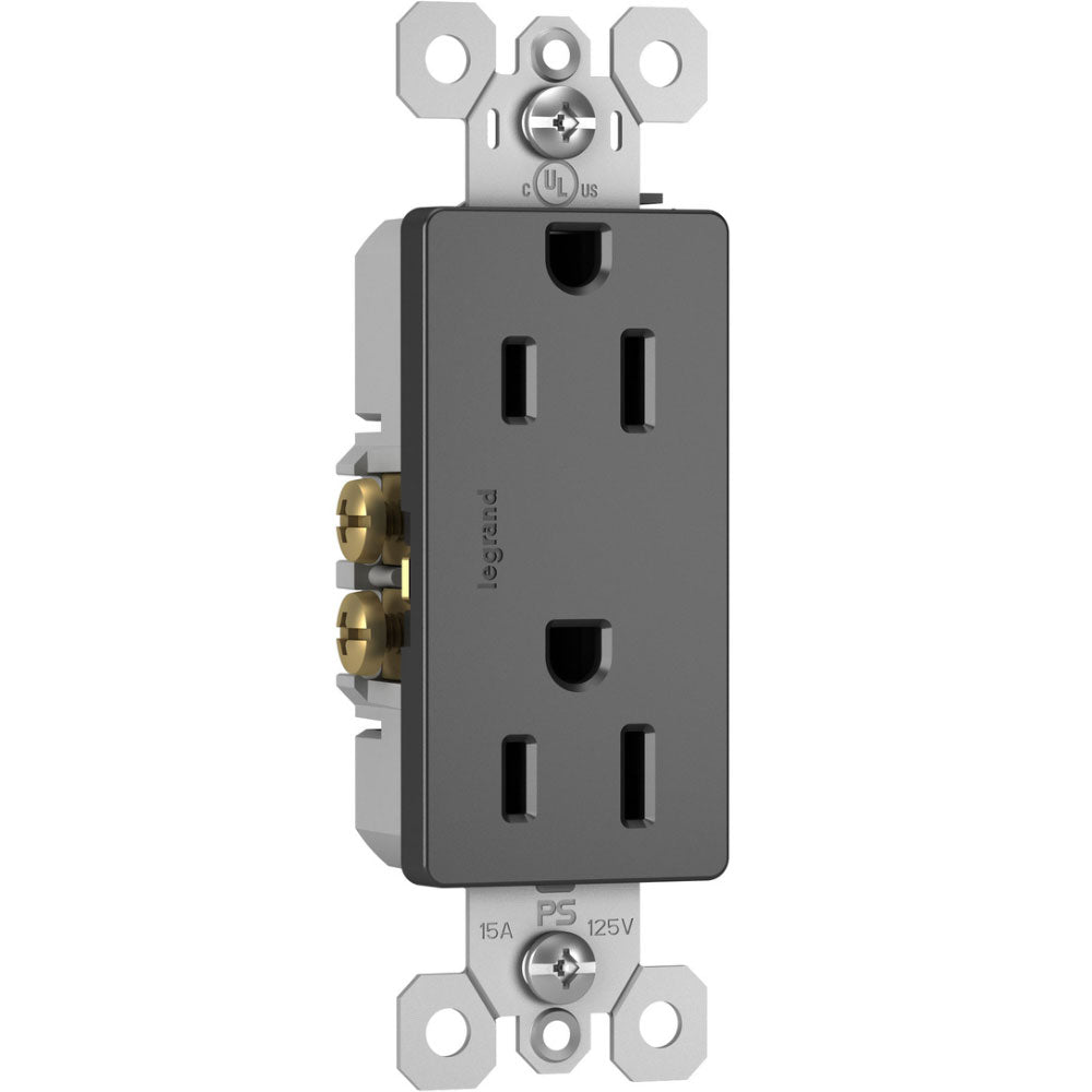 radiant 15A Duplex Outlet, Black - Bees Lighting