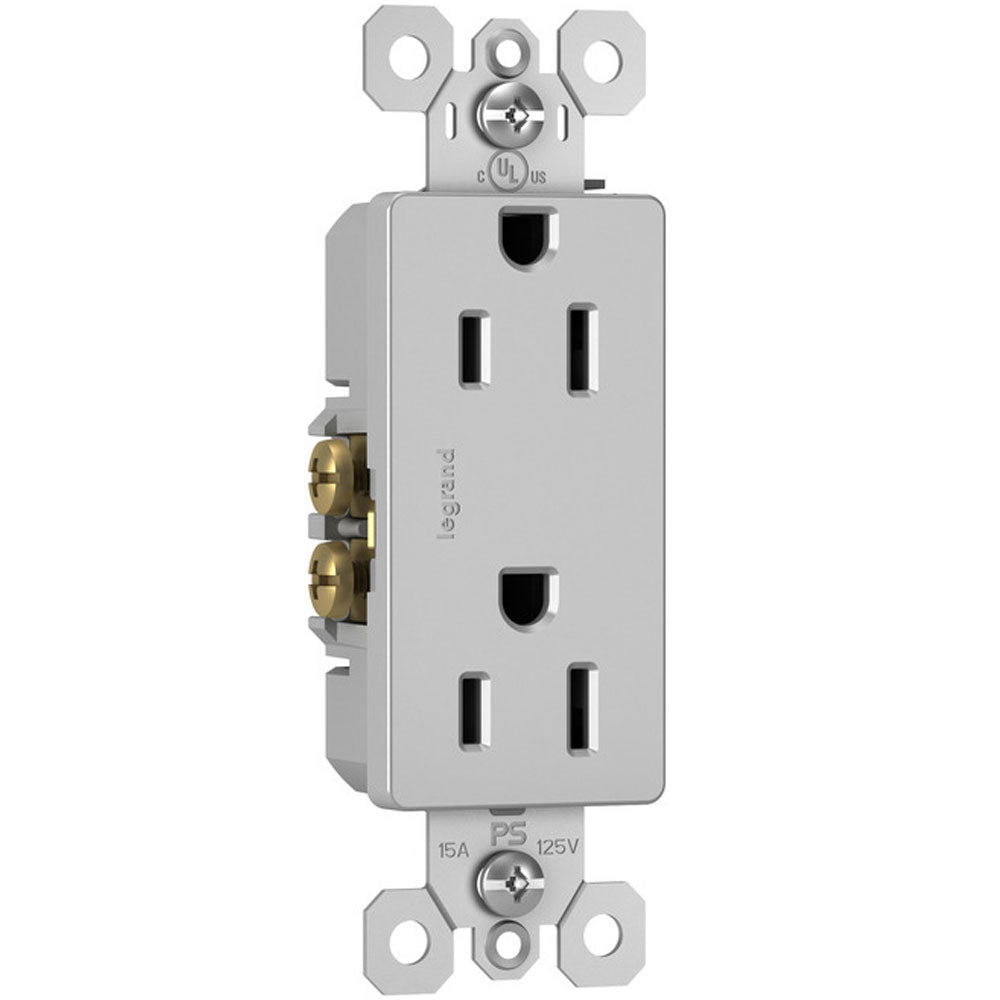 radiant 15A Duplex Outlet, Gray - Bees Lighting