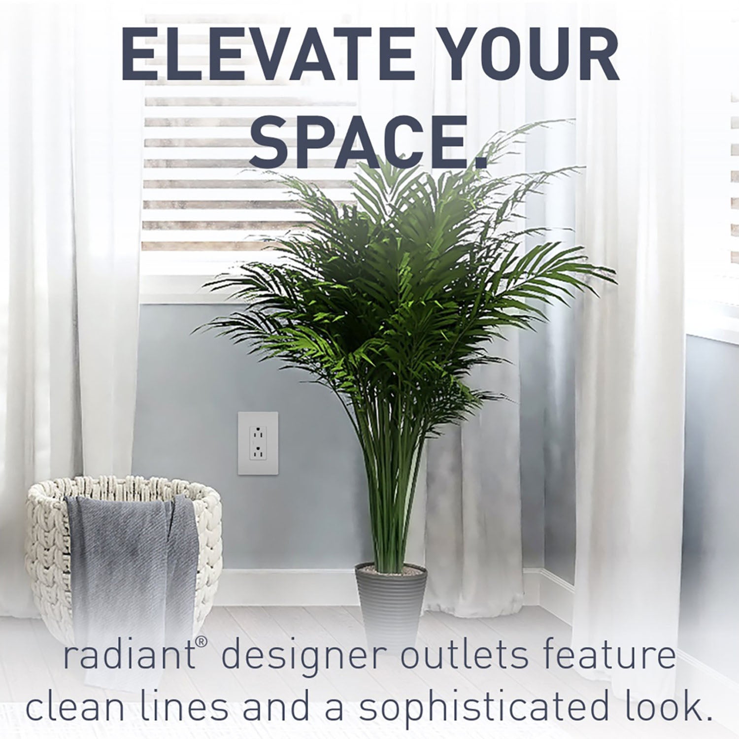radiant 15A Duplex Outlet, Gray - Bees Lighting