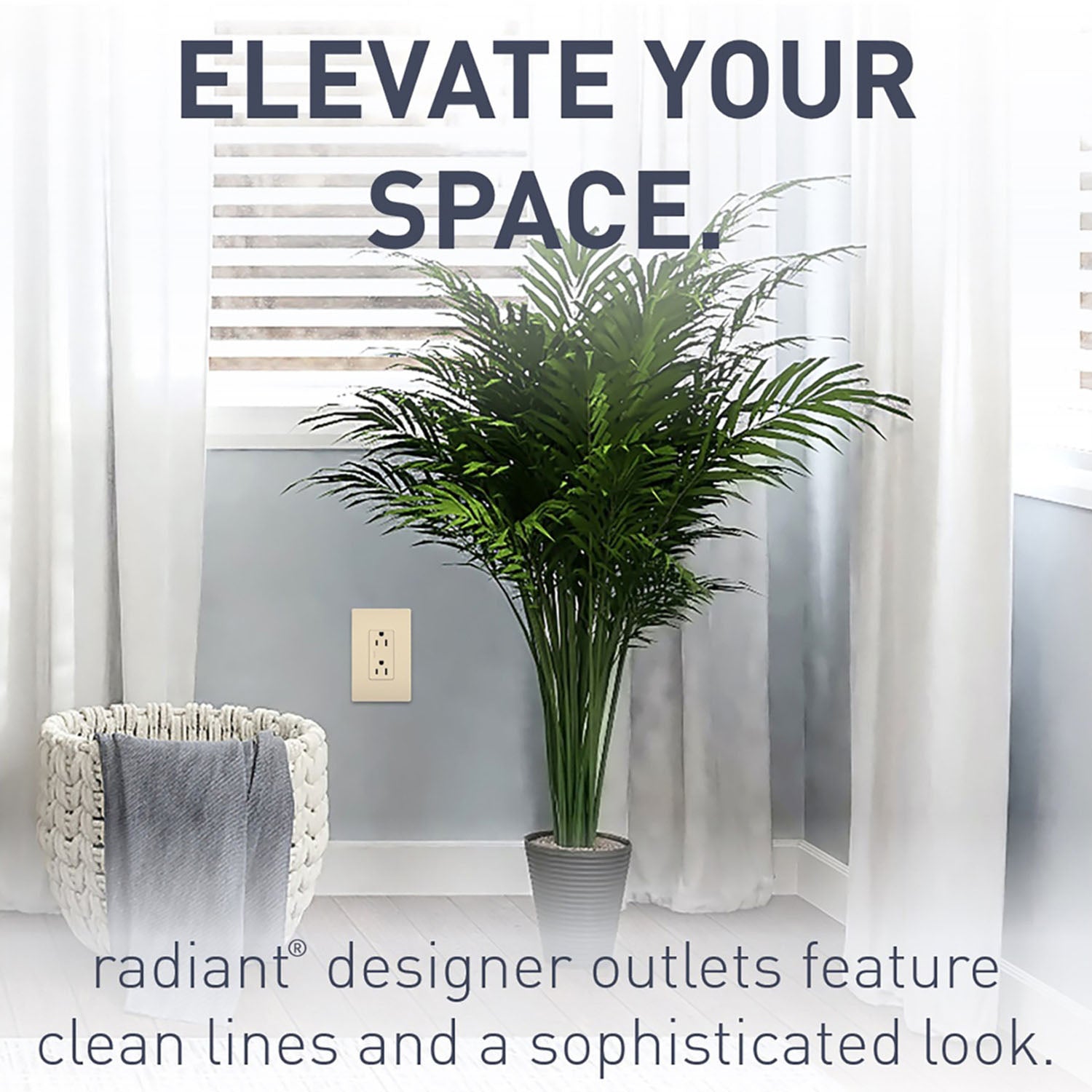 radiant 15A Duplex Outlet, Ivory - Bees Lighting