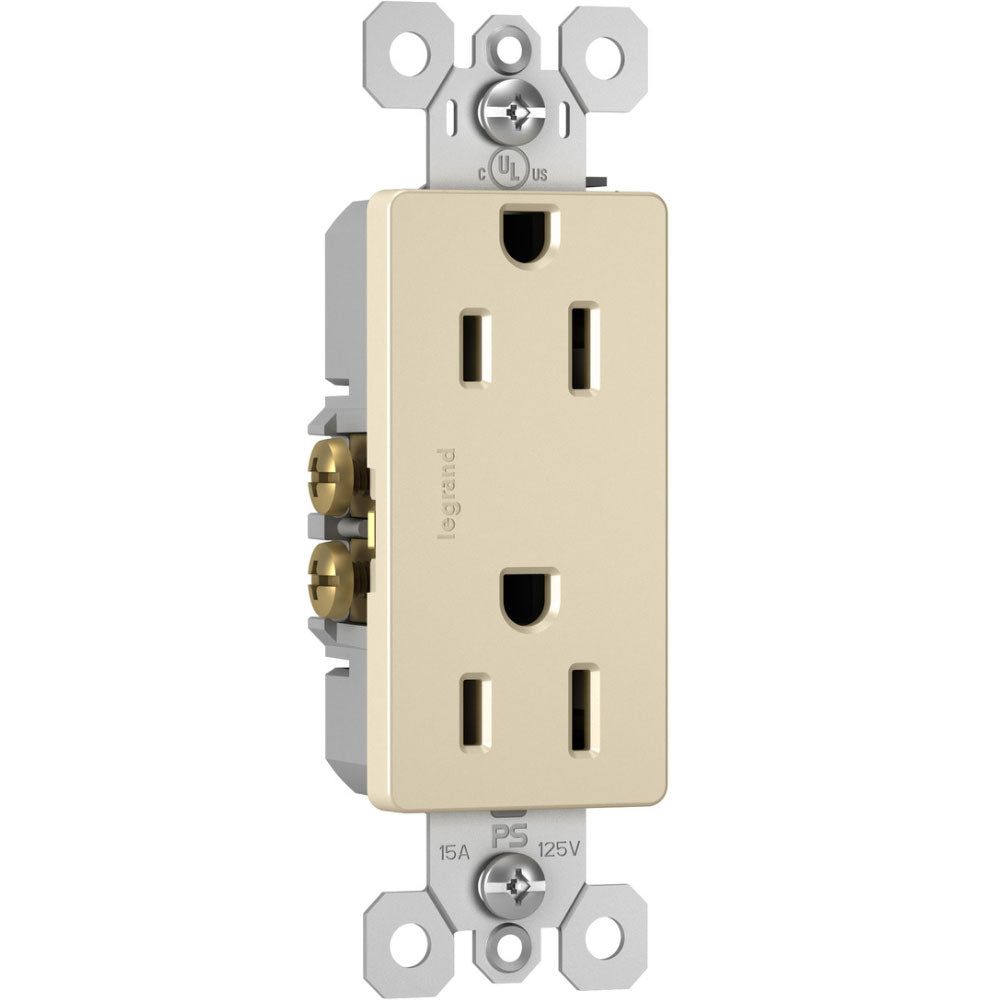 radiant 15A Duplex Outlet, Light Almond - Bees Lighting