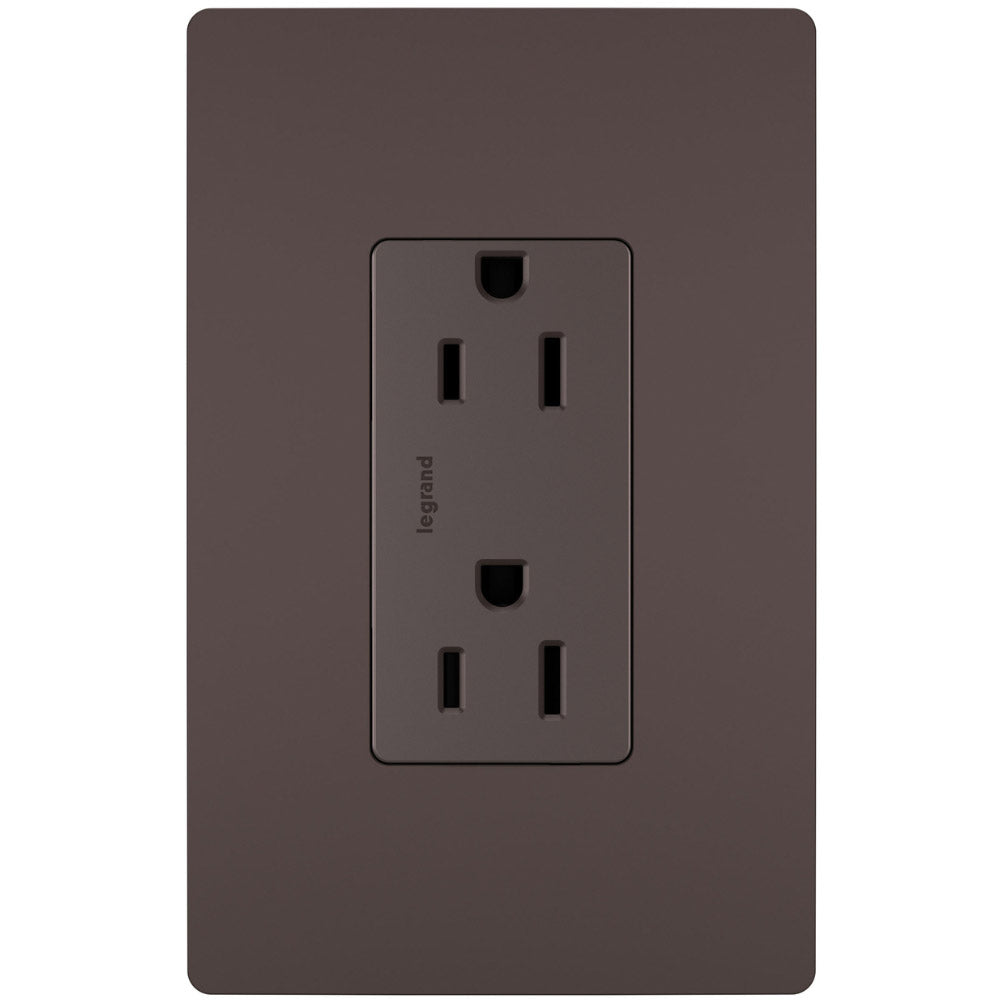 radiant 15A Tamper-Resistant Outlet, Dark Bronze - Bees Lighting
