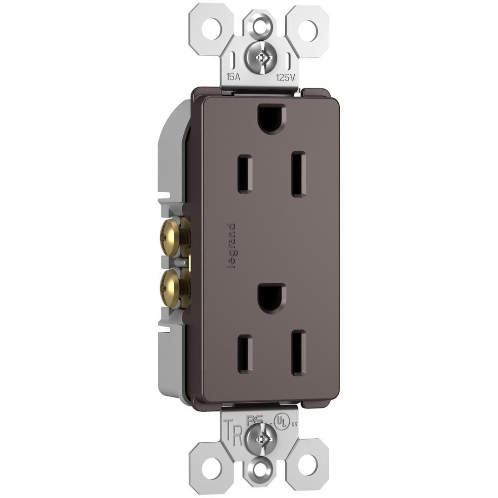 radiant 15A Tamper-Resistant Outlet, Dark Bronze - Bees Lighting