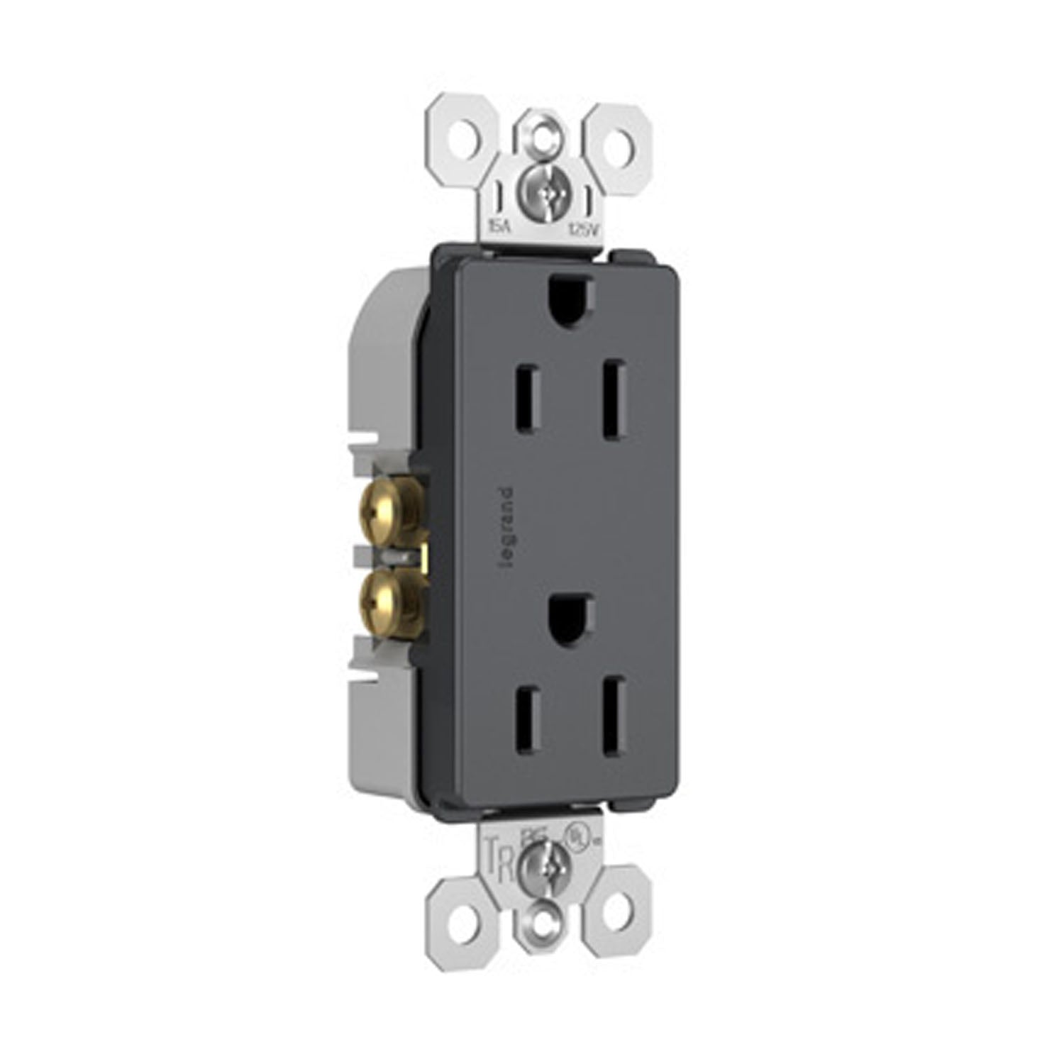 radiant 15A Tamper-Resistant Outlet, Graphite - Bees Lighting