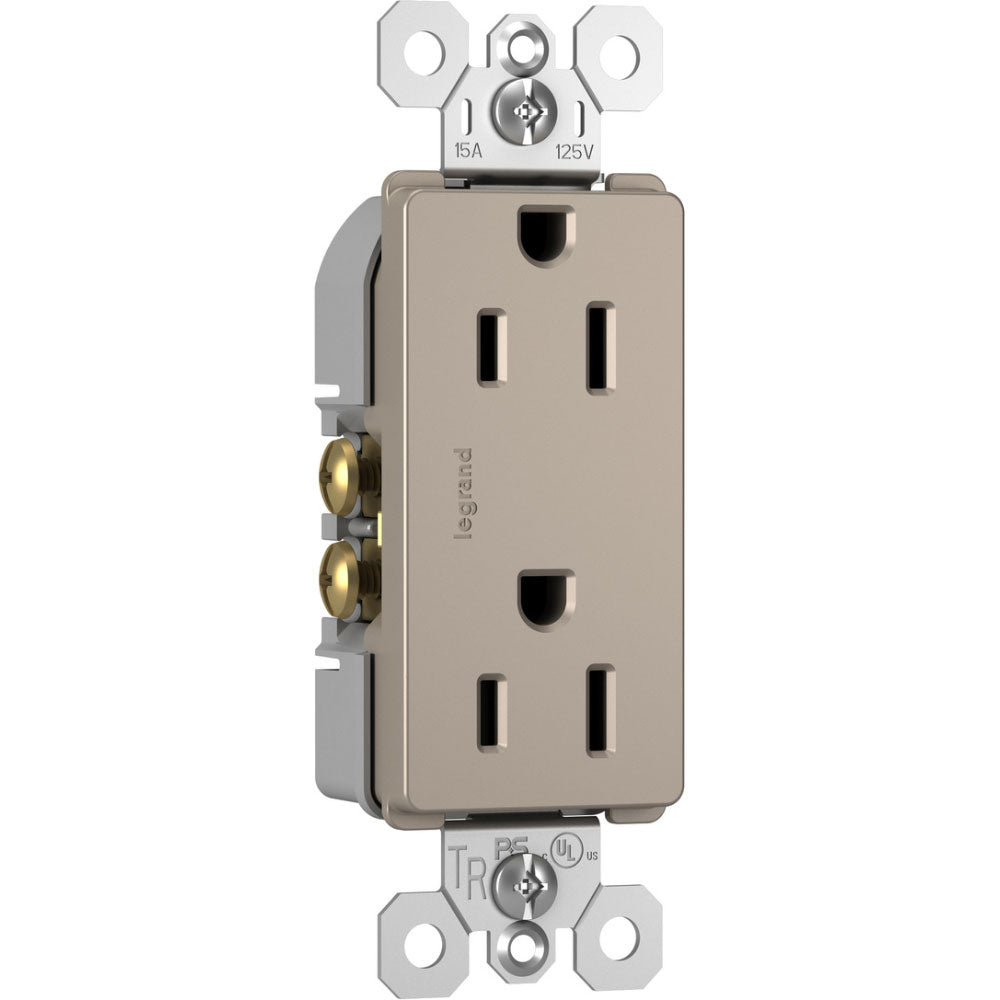 radiant 15A Tamper-Resistant Outlet, Nickel - Bees Lighting
