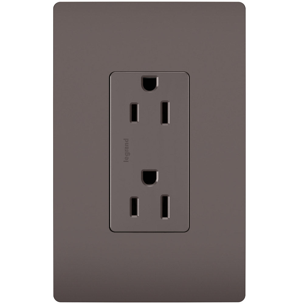 radiant 15A Tamper-Resistant Outlet, Brown - Bees Lighting